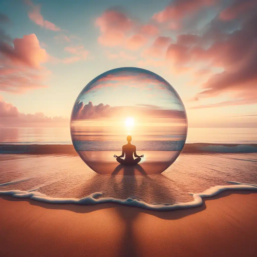 Mantras de meditación para mindfulness burbuja